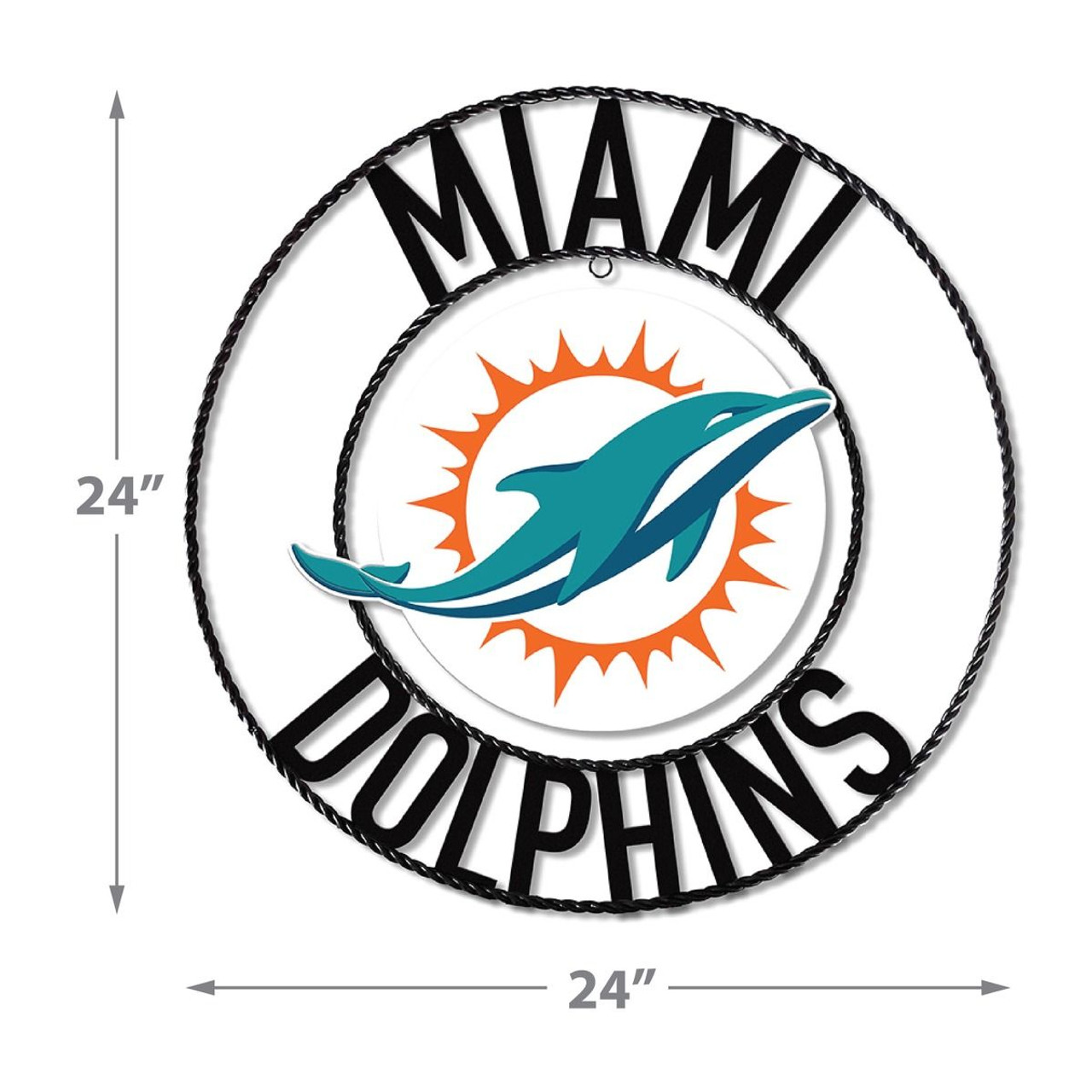 Miami Dolphins 24" Wrought Iron Wall Art