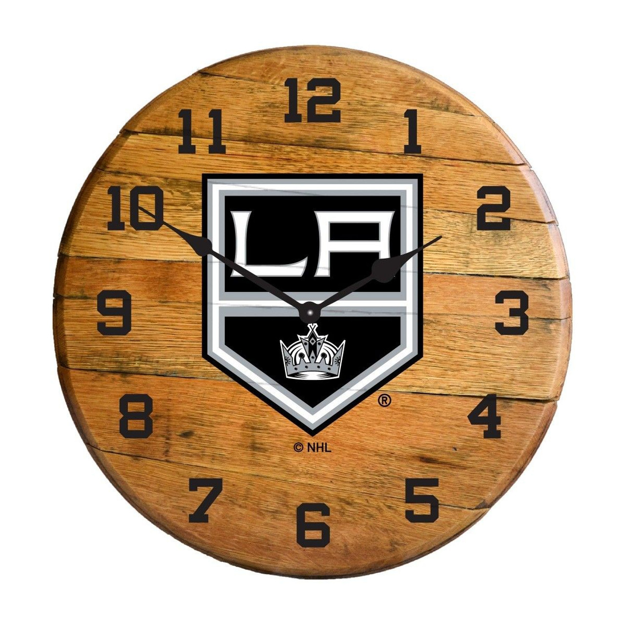 630-4022, Los, Angeles, Kings, 720801957012, Oak, Barrel, Clock, Kentucky oak