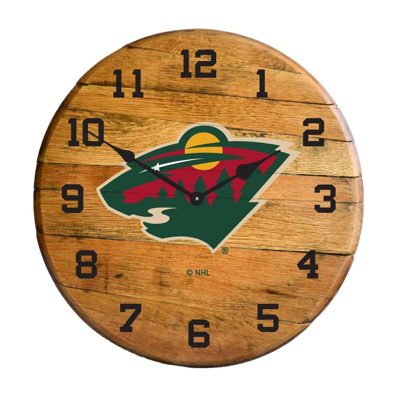 630-4023, Minnesota, Wild, MIN, 720801957029, Oak, Barrel, Clock, Kentucky oak