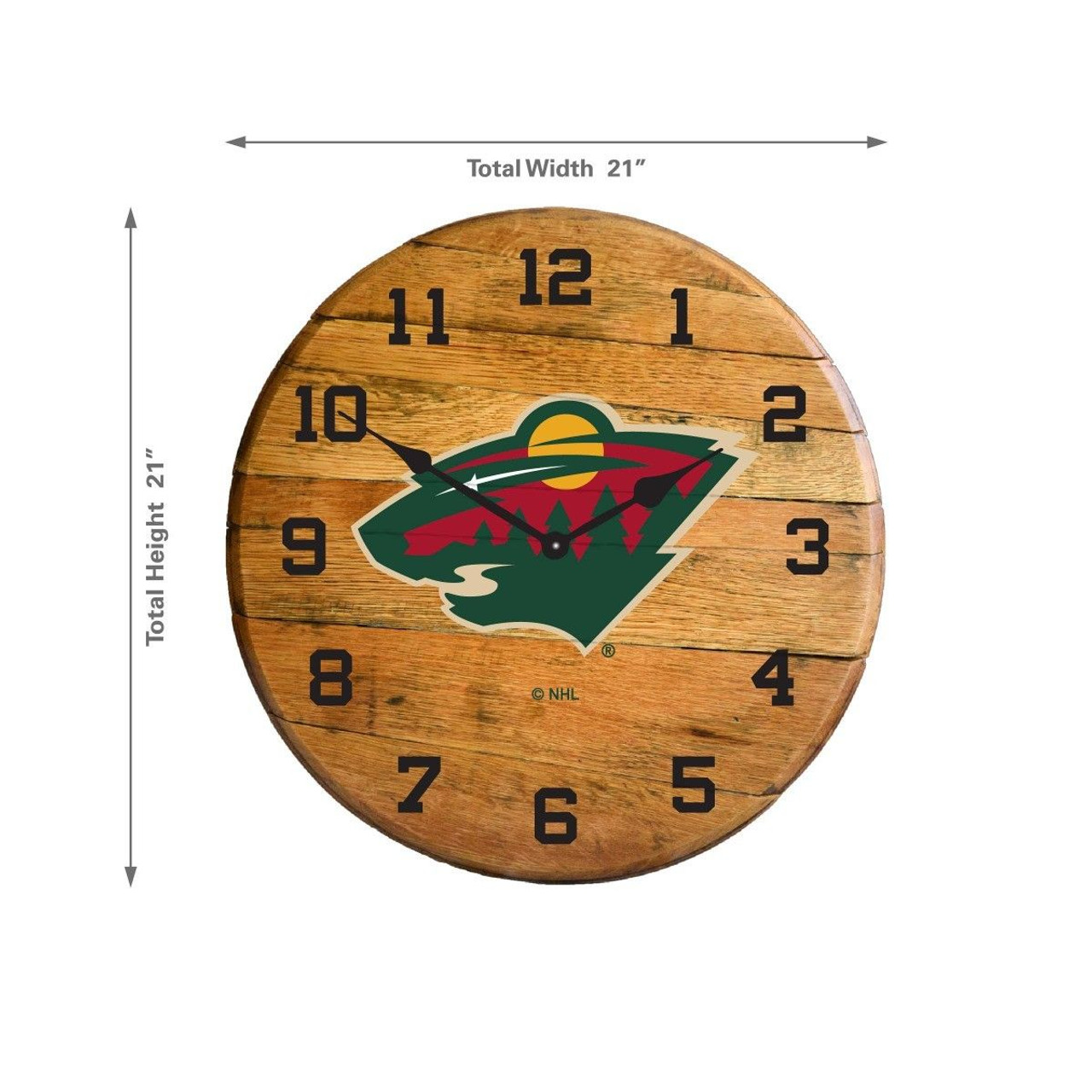 630-4023, Minnesota, Wild, MIN, 720801957029, Oak, Barrel, Clock, Kentucky oak