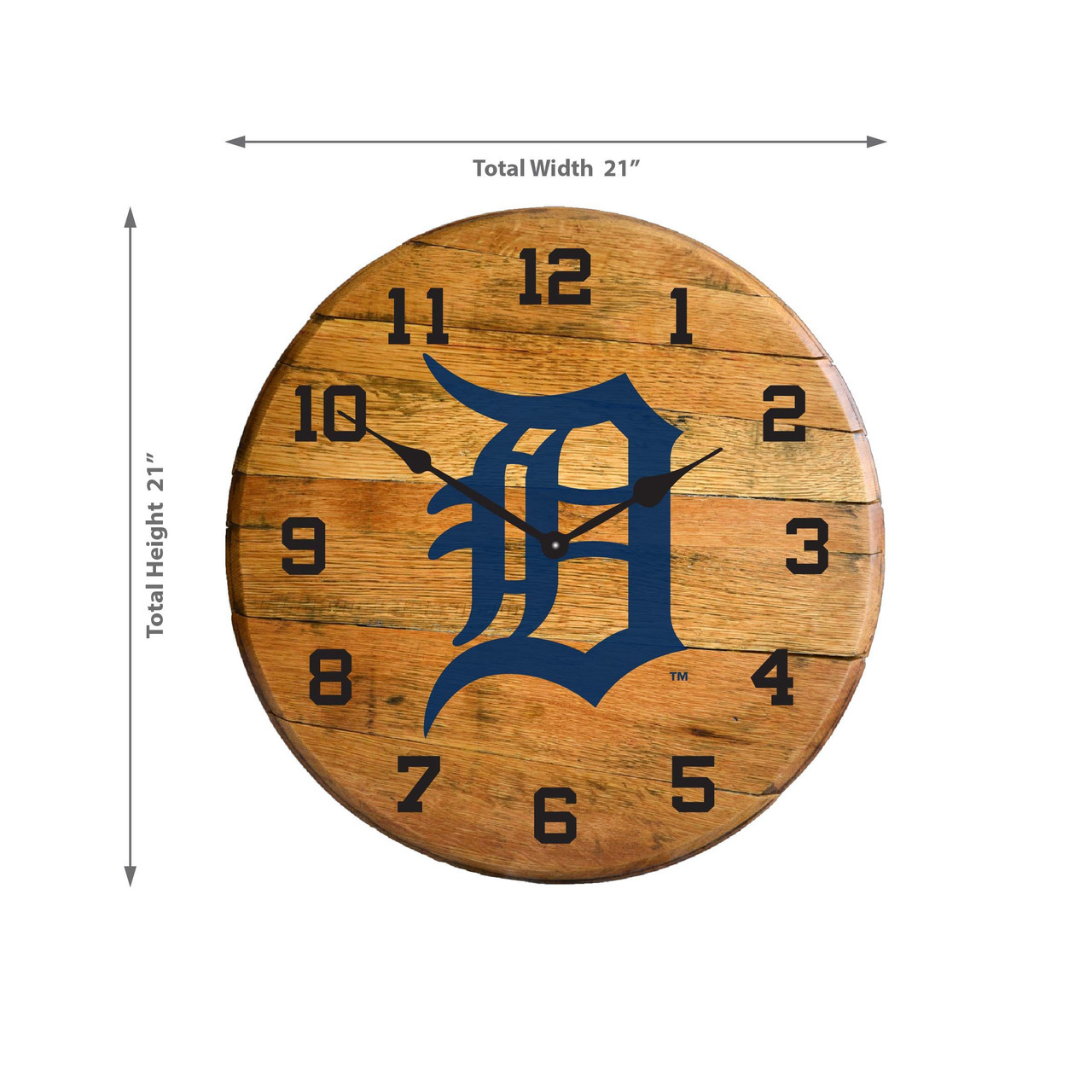 Detroit Tigers Oak Barrel Clock, 630-2015