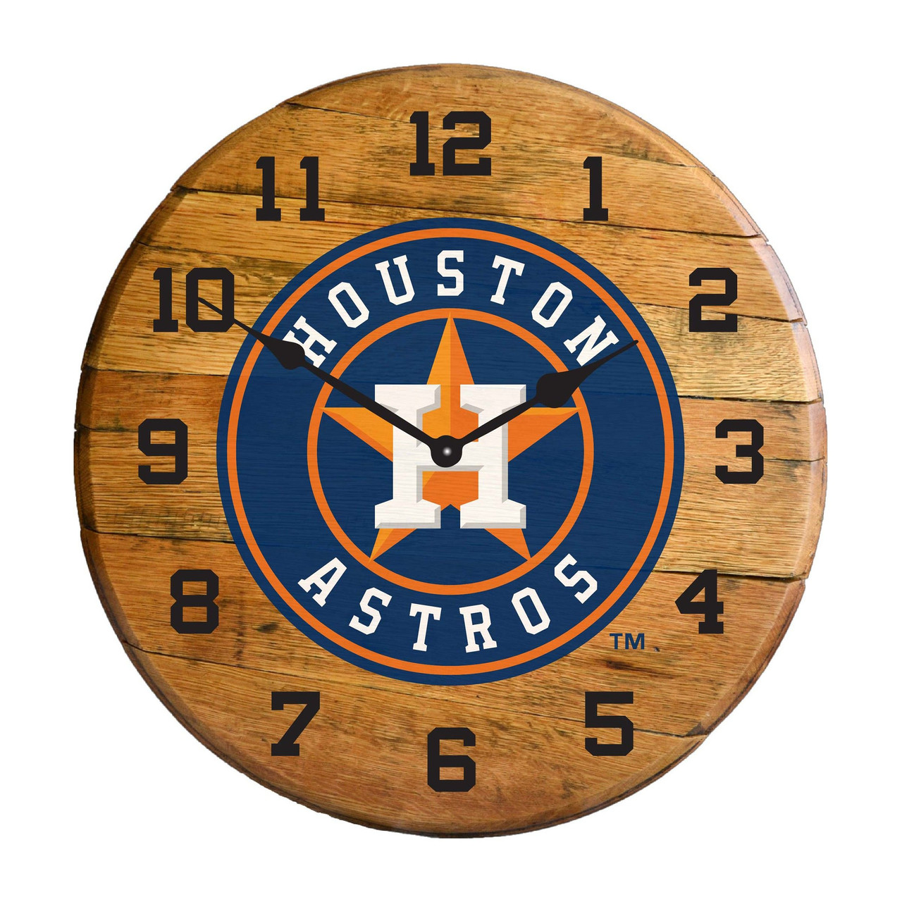 Houston Astros Oak Barrel Clock, 6302025