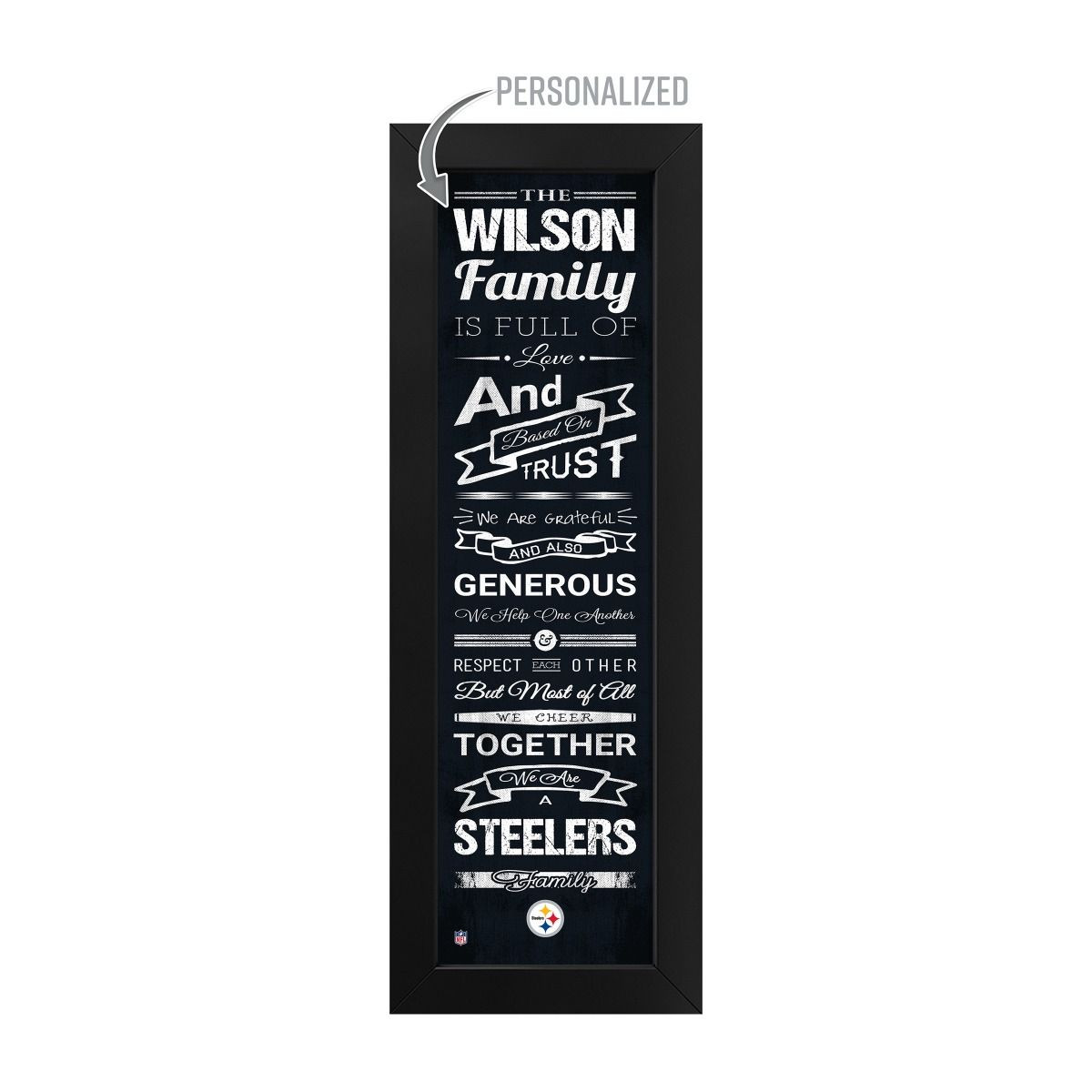 Pittsburgh, Steelers, Family, Cheer, Custom, Print, 720801135205, NFL, Free Shipping, Wall Art, 
