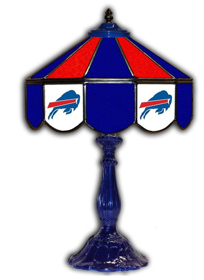 Buffalo, Buf, Bills, 21", Glass, Tiffany. Table, Desk, Lamp. NFL, Imperial, 159-1021, 720801591216