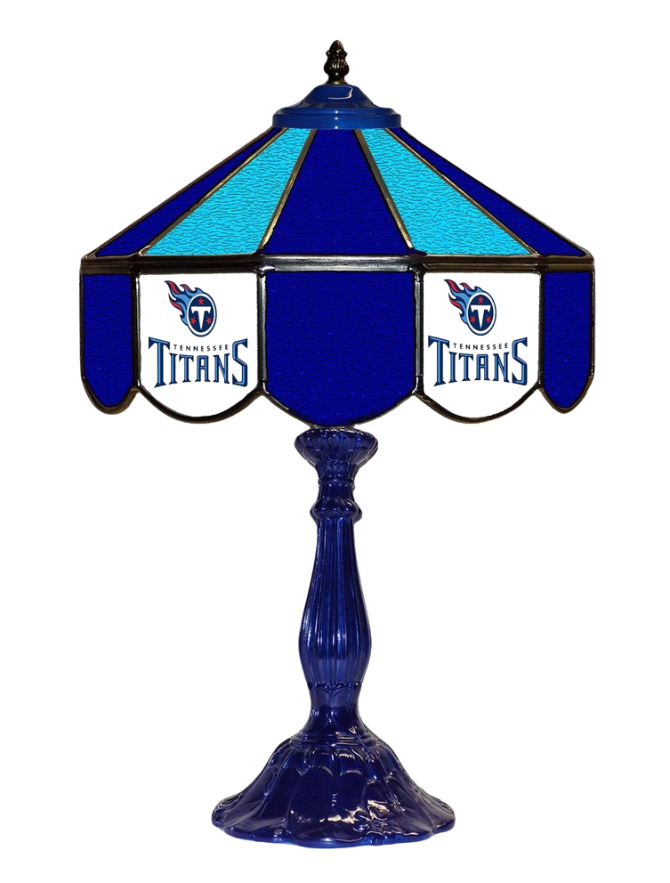 Tennessee, Ten, Titans, 21", Glass, Tiffany. Table, Desk, Lamp. NFL, Imperial, 159-1028