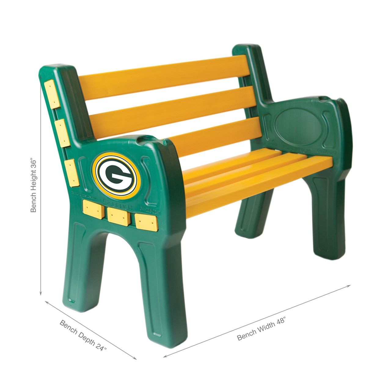 Green Bay, GB, Packers, 4', Park, Bench, 188-1001, Imperial, NFL