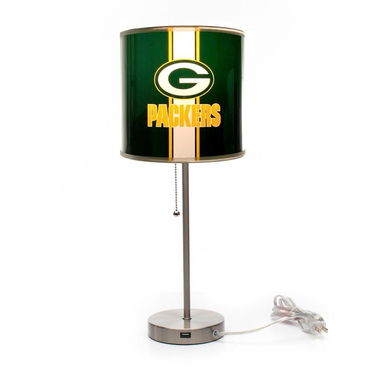 Green Bay, GB, Packers, 19", Tall, Chrome, Table, Desk, Lamp, 609-1001, Imperial, NFL