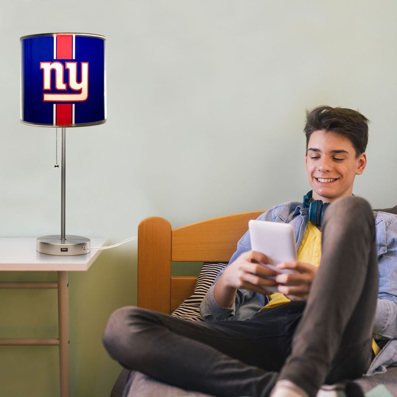 New York, MY, NYG, Giants, 19", Tall, Chrome, Table, Desk, Lamp, 609-1013, Imperial, NFL