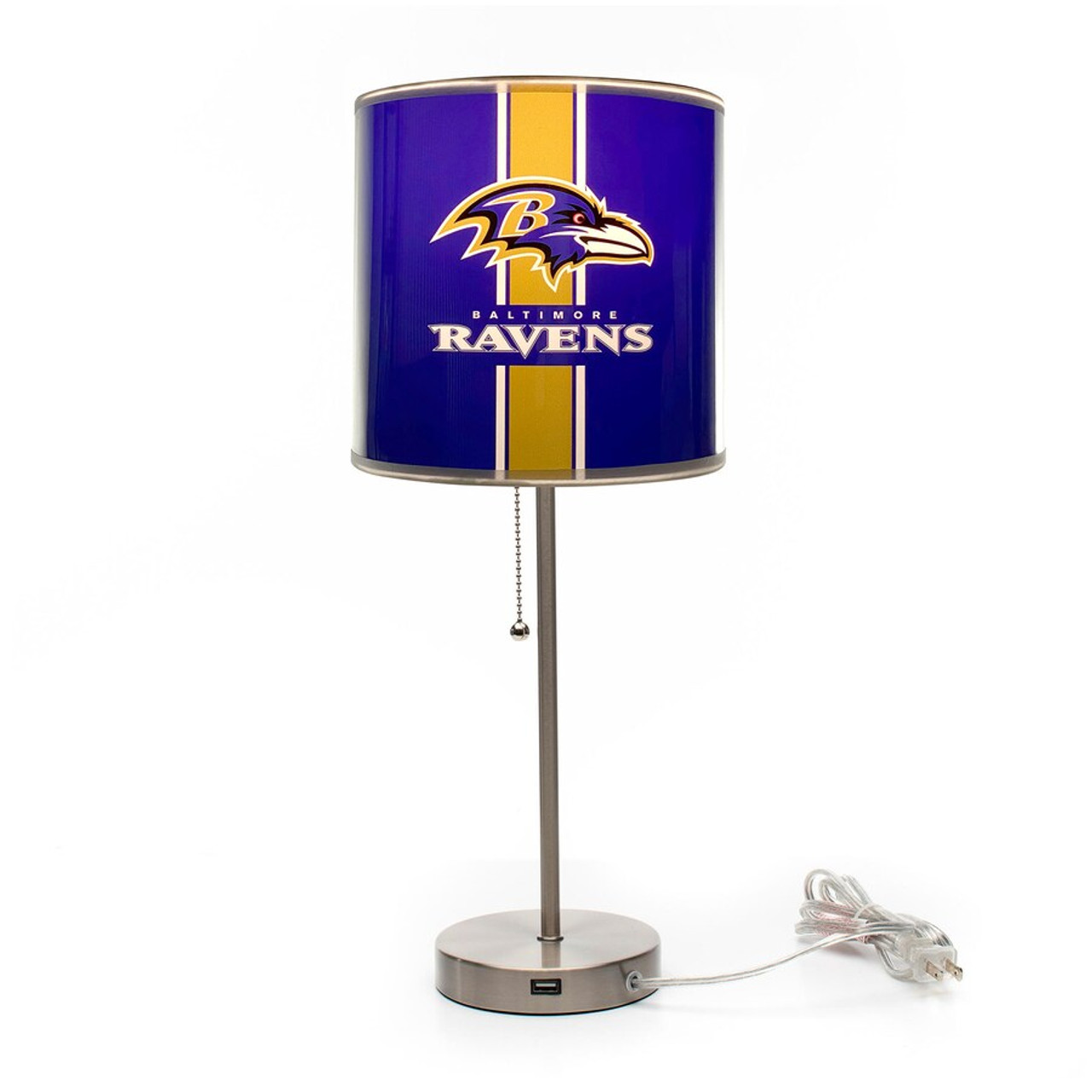 Baltimore, Bal, Ravens, 19", Tall, Chrome, Table, Desk, Lamp, 609-1025, Imperial, NFL