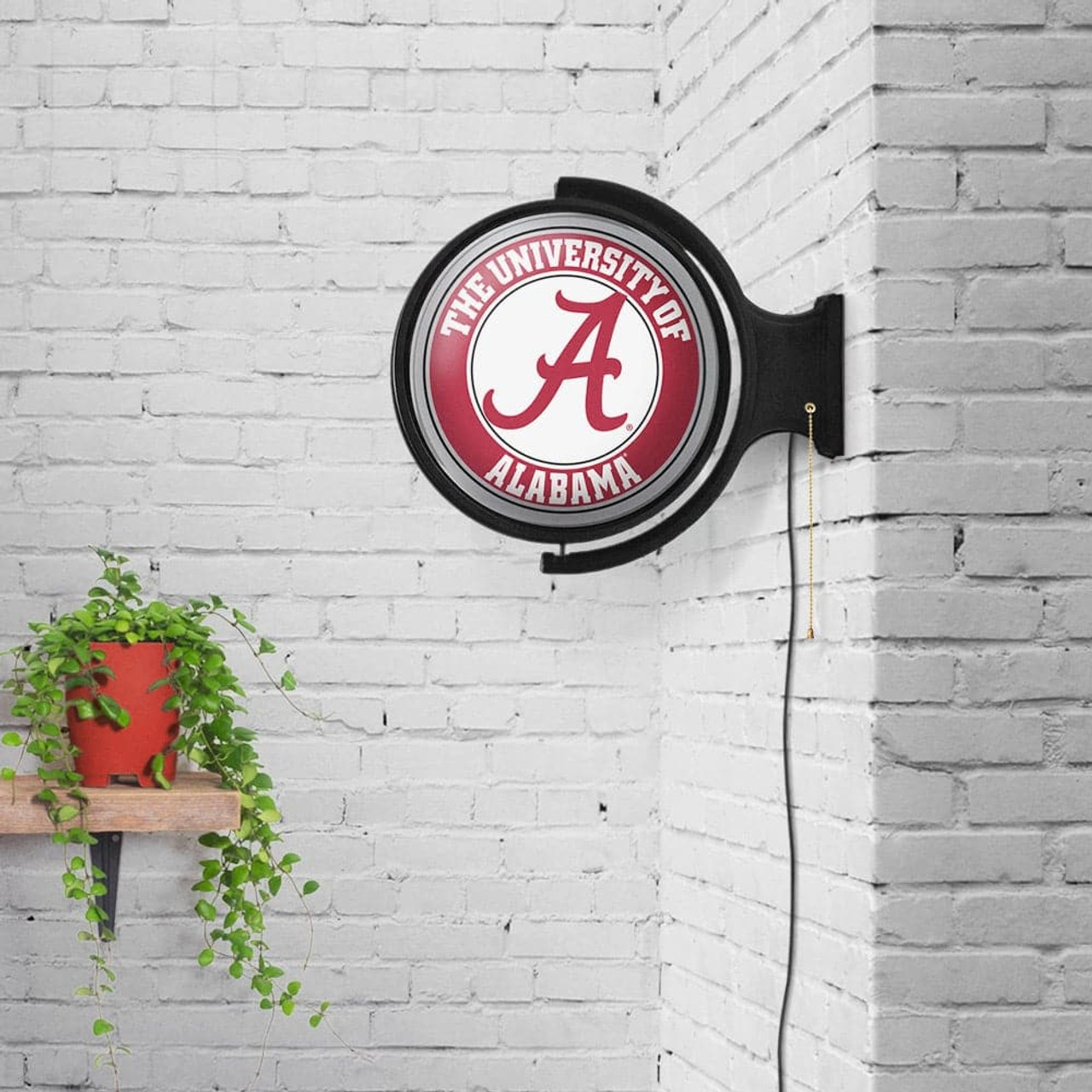 Alabama, Crimson, Tide, Original, Round, Rotating, Lighted, Wall, Sign, 687747757536, NCALCT-115-01
