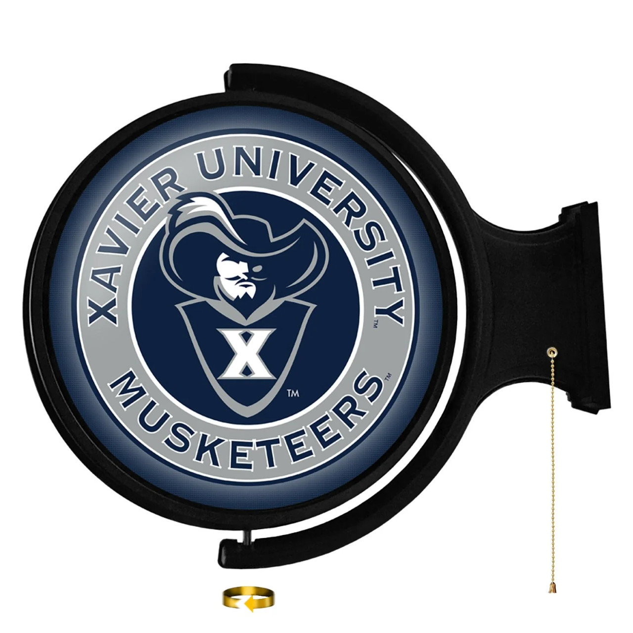 Xavier, Musketeers, Original, Round, Rotating, Lighted, Wall, Sign, LED, Fan, Brand, 689481028873
