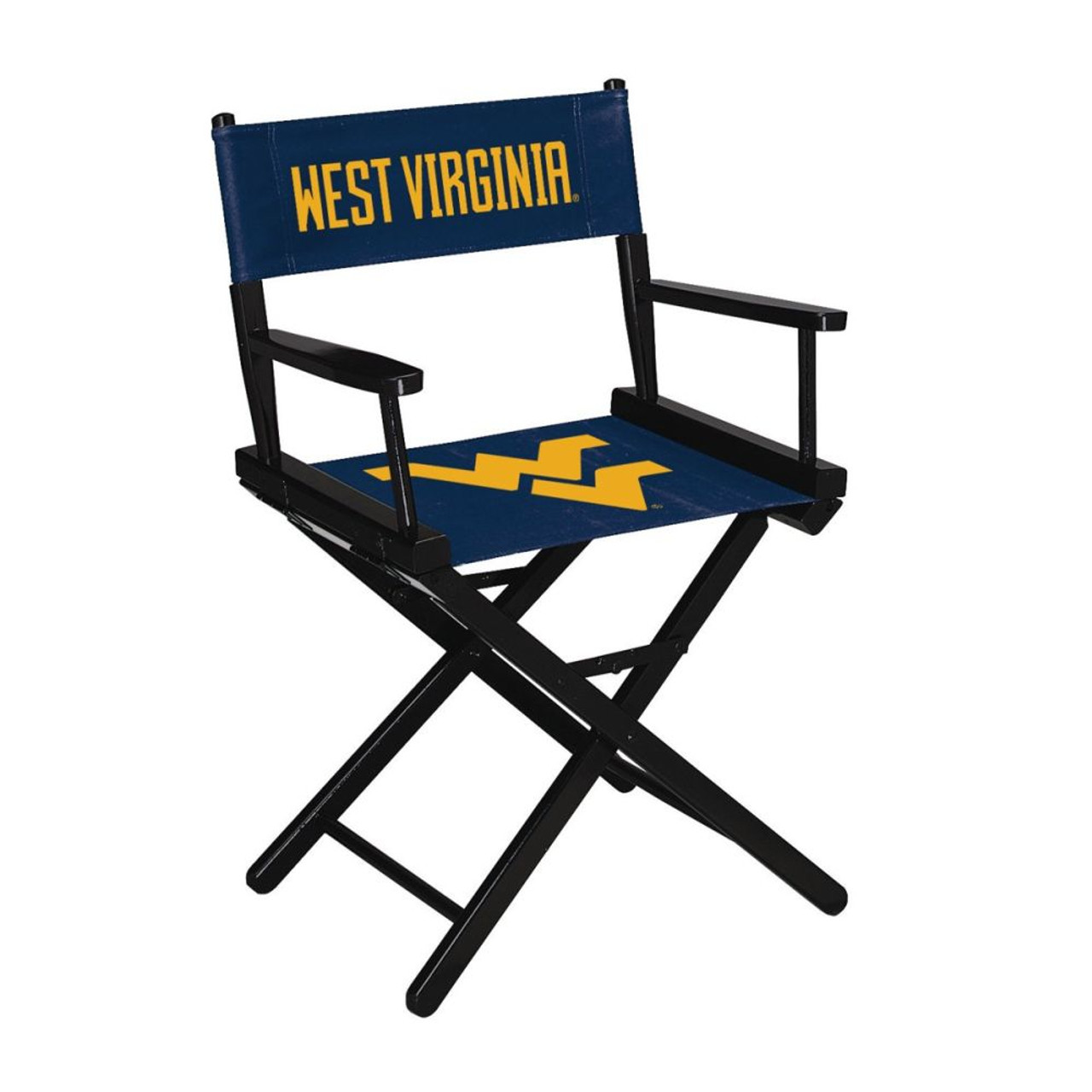 West Virginia, WV, University, Mountaineers, TBL, Table, Height, Directors, Sling, Canvas, Folding, Chair, 301-6051, 720801109800
