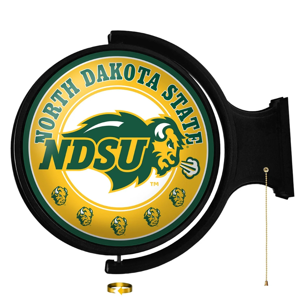 North, Dakota, Bison, Original, Round, Rotating, Lighted, Wall, Sign, LED, Fan, Brand, 666703461281
