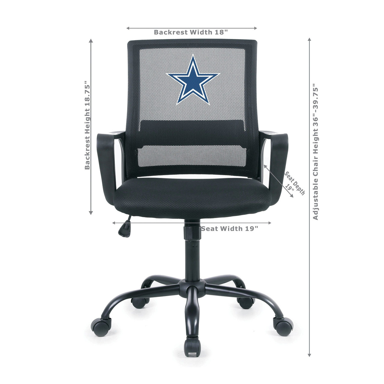 DAL, Dallas, Cowboys, Office, Task, Chair, 497-1002, Imperial, NFL, 720801911090