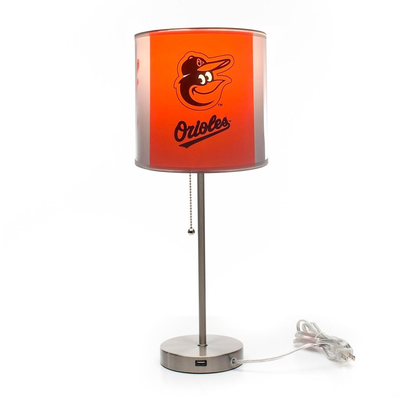 BAL, Baltimore, Orioles, BALT, Chrome,19", Lamp, USB, Desk, Table, MLB, Imperial, 720801008578