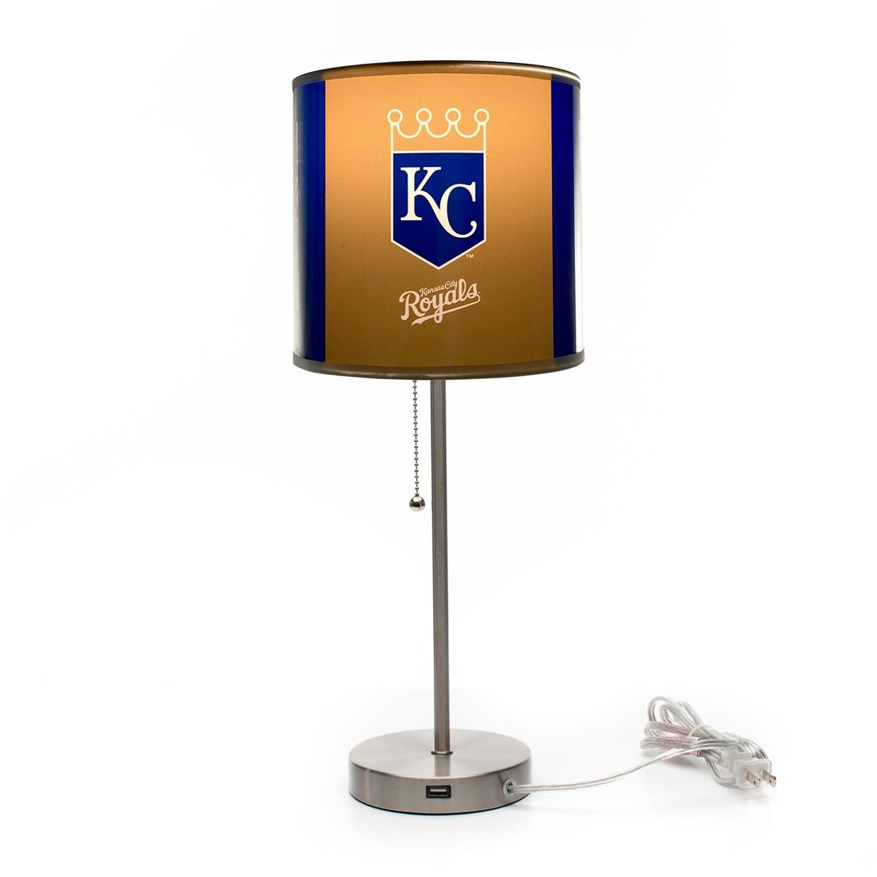 KCR, KC, Kansas City, Royals, KS, Chrome,19", Lamp, USB, Desk, Table, MLB, Imperial, 720801008592