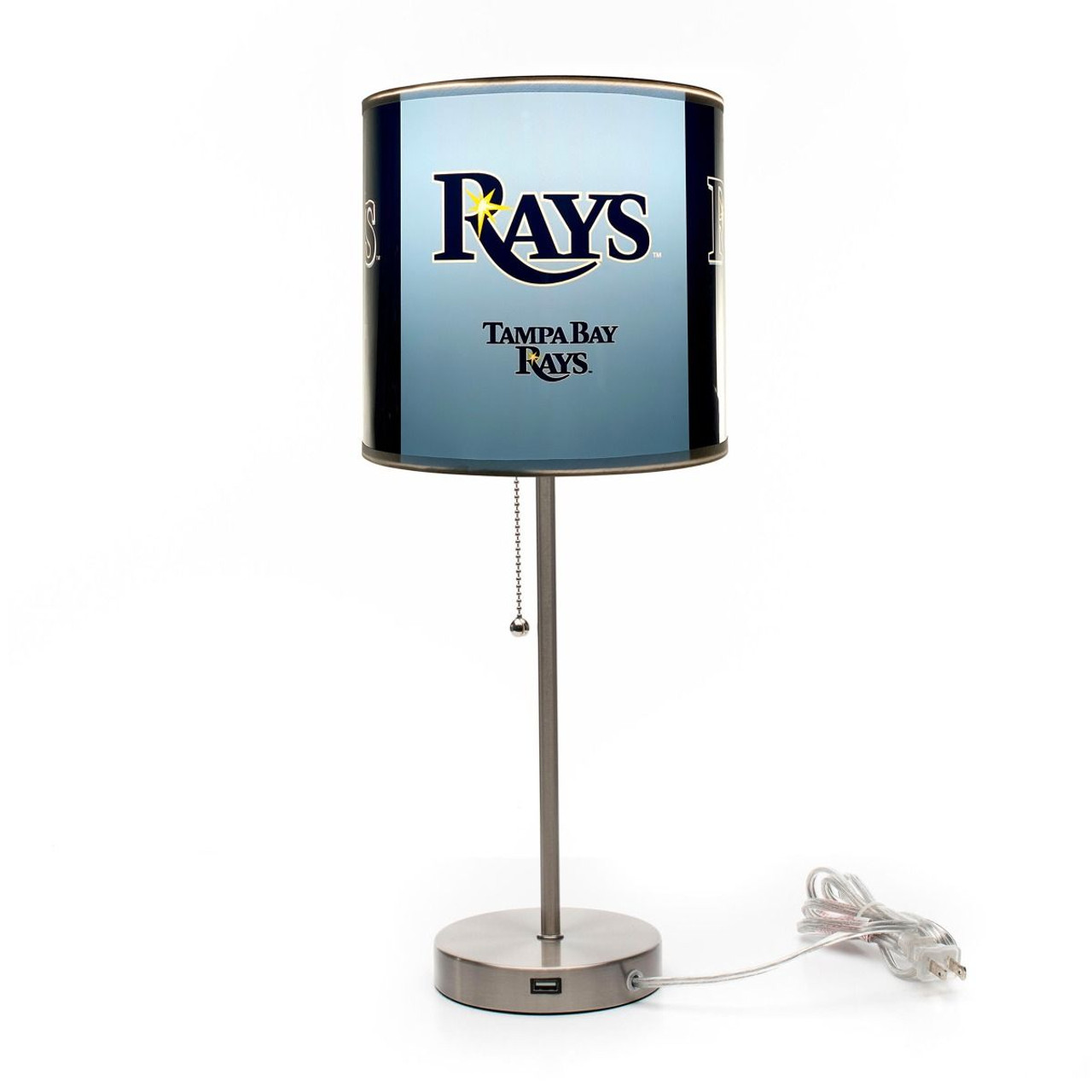 TBR, TB, Tampa Bay, Rays, Chrome,19", Lamp, USB, Desk, Table, MLB, Imperial, 720801008622