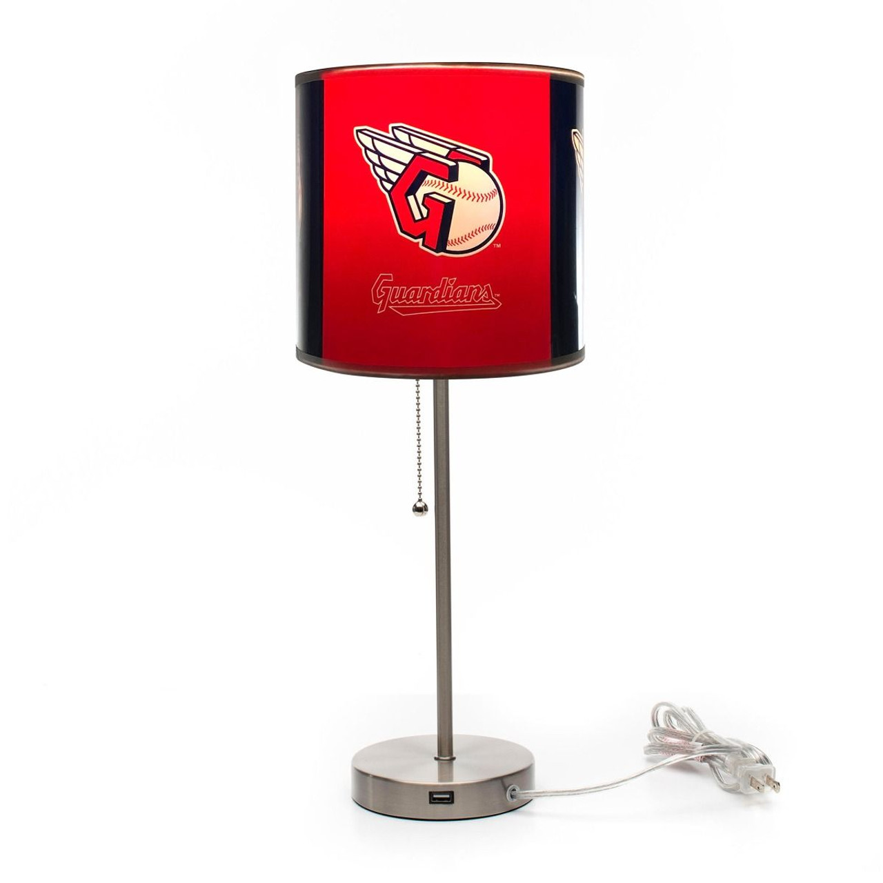 CLE, Cleveland, Indians, Guardians, Chrome,19", Lamp, USB, Desk, Table, MLB, Imperial,