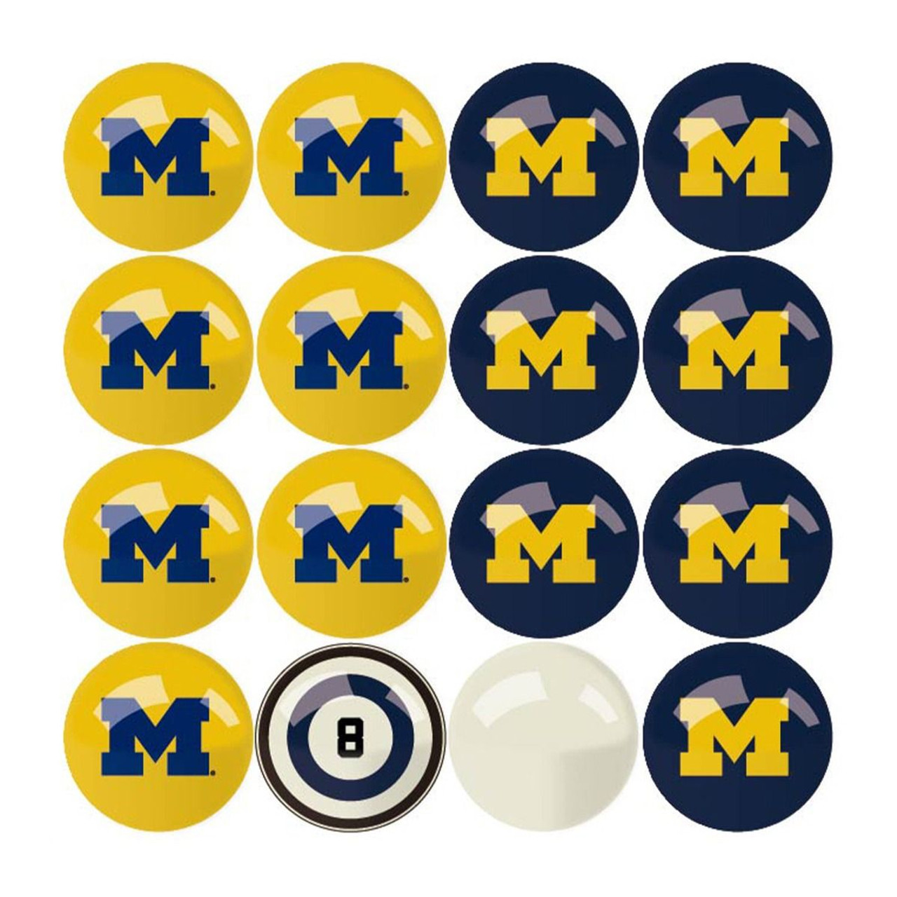 Michigan, Wolverines, Billiard, Balls, with, Numbers, 626-3009, NCAA, Imperial, 720801132969
