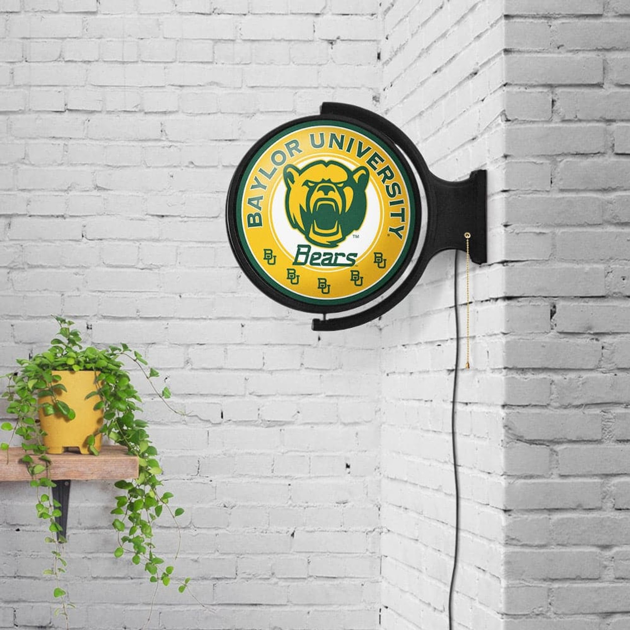 BAY, Baylor, Bears, Mascot, Logo, Rotating, Lighted, Wall,  Sign, The-Fan Brand, NCAA, NCBAYL-115-02, 666703467948