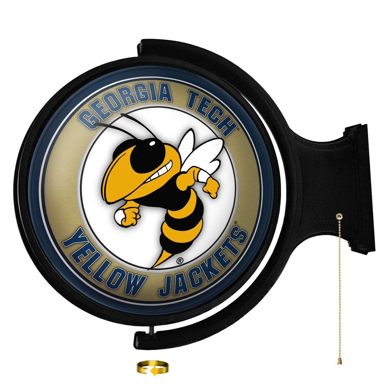 GA, Georgia, Tech, Yellow, Jackets, Mascot, Logo, Rotating, Lighted, Wall,  Sign, The-Fan Brand, NCAA, NCGTYJ-115-02A, 689481025452