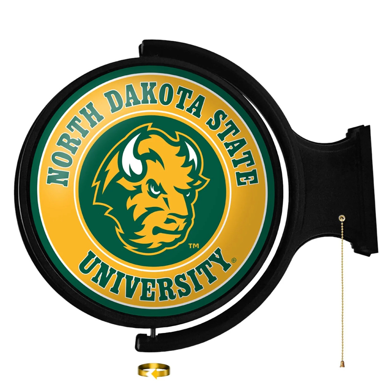 ND, North Dakota, State, ST, Bison, Mascot, Logo, Rotating, Lighted, Wall,  Sign, The-Fan Brand, NCAA, NCNDSU-115-02, 666703461298