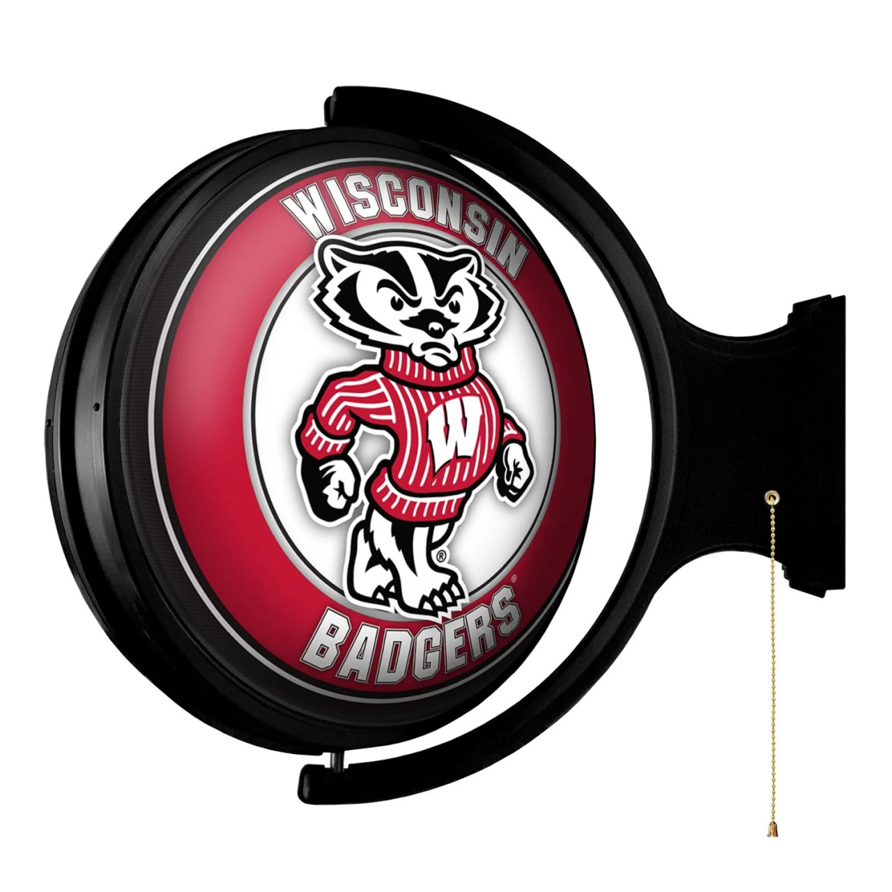 WI, Wisconsin, Badgers, Mascot, Logo, Rotating, Lighted, Wall,  Sign, The-Fan Brand, NCAA, NCWISB-115-02, 689481024752