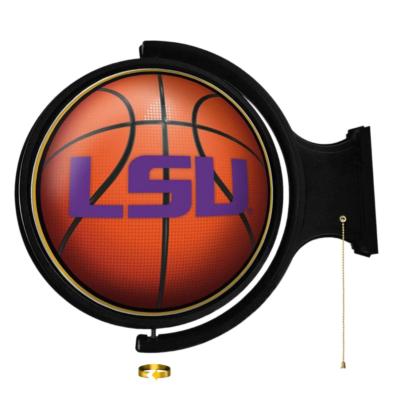 LSU, Louisiana, State, St, Tigers, BB, Basketball, Spinning, Rotating Lighted, Wall, Sign, NCAA, The Fan Brand, NCLSUT-115-11, 697842109185