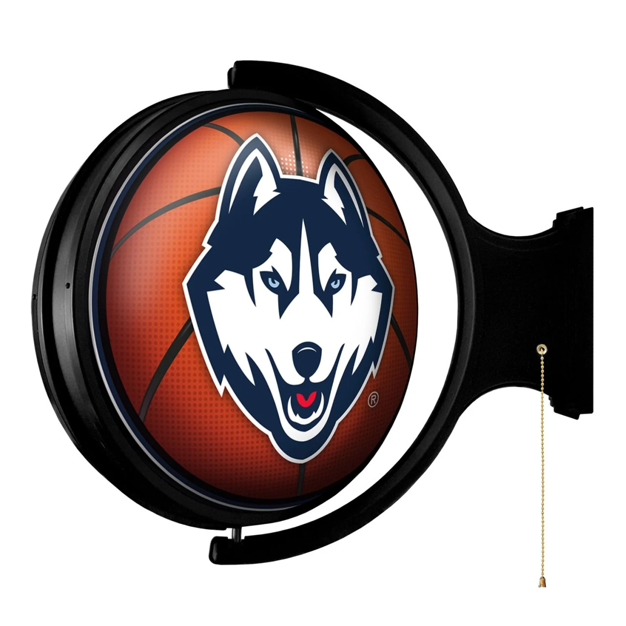 UConn, Huskies, BB, Basketball, Spinning, Rotating Lighted, Wall, Sign, NCAA, The Fan Brand, NCUCON-115-11, 688187937878