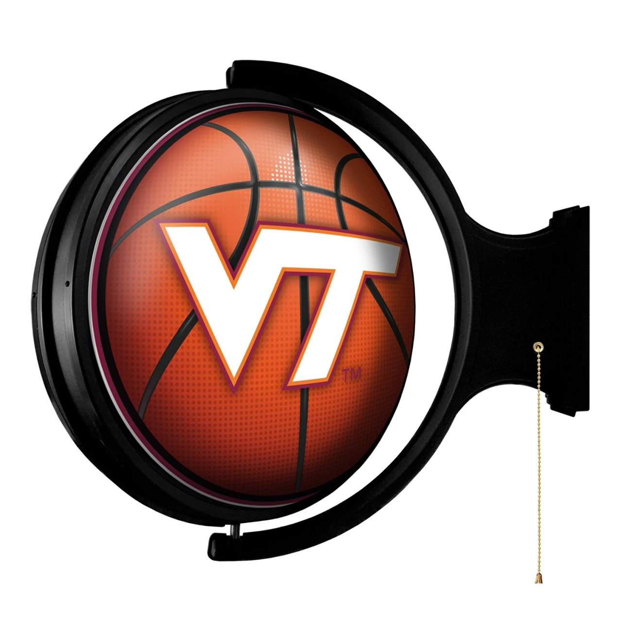 VA, Virginia, Tech, Hokies, BB, Basketball, Spinning, Rotating Lighted, Wall, Sign, NCAA, The Fan Brand, NCVTCH-115-11, 688187935126