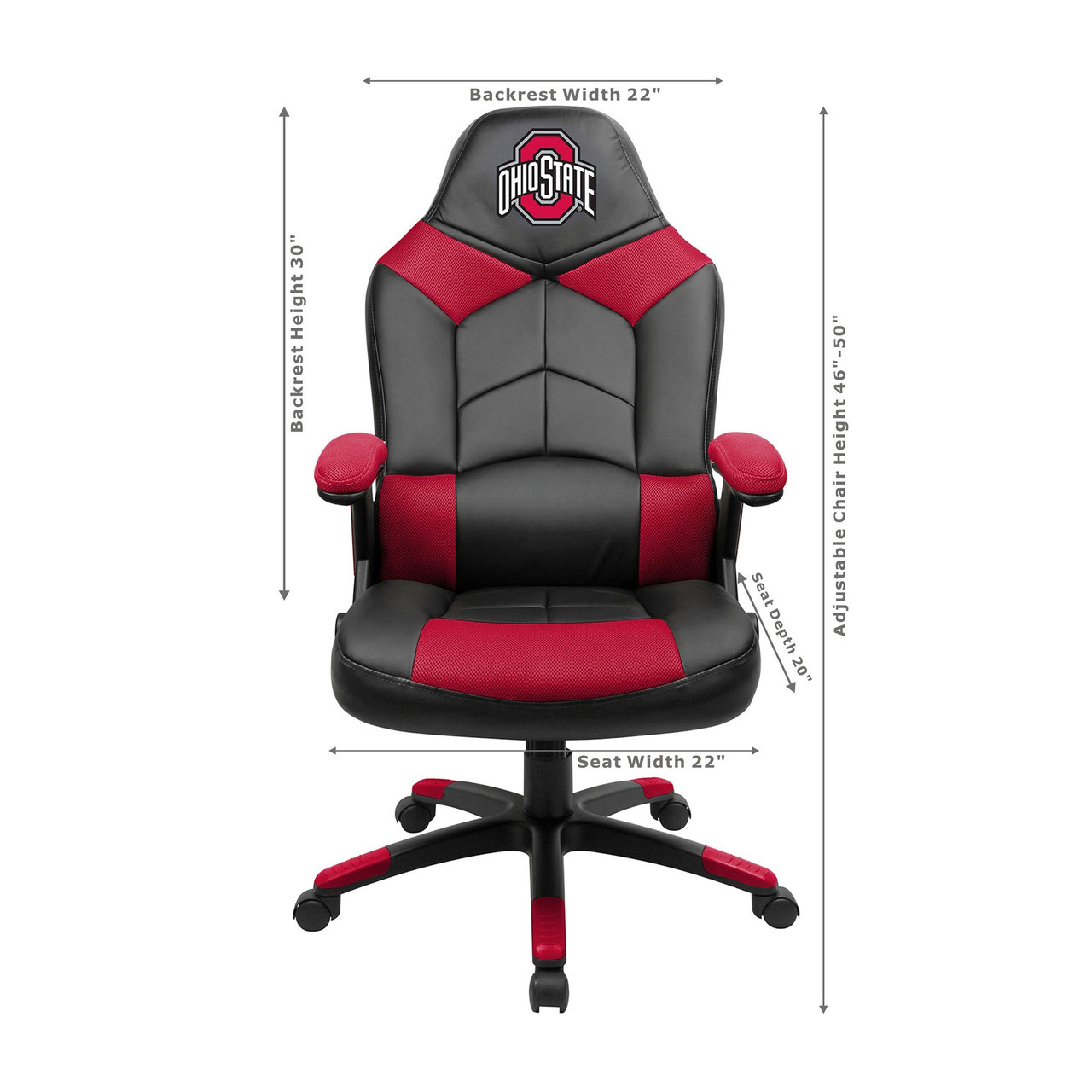 720801343150, Ohio, State, Buckeyes, Oversized, Gaming, Chair, 334-3015, Imperial
