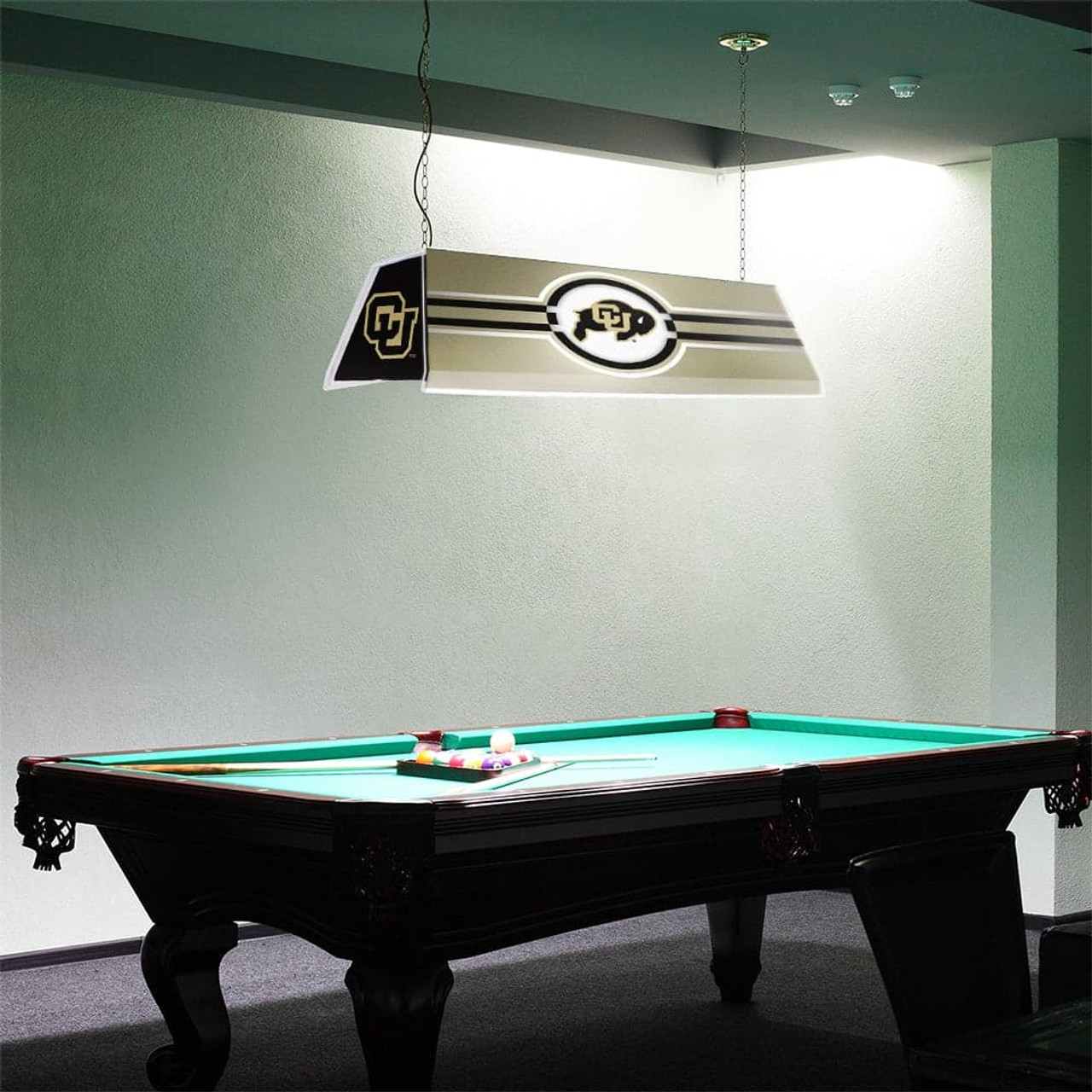 Colorado, Buffaloes,  Edge Glow, Billiard, Pool, Table, Light, The Fan Brand, NCCOBF-320-01A, NCCOBF-320-01B, 686082112413