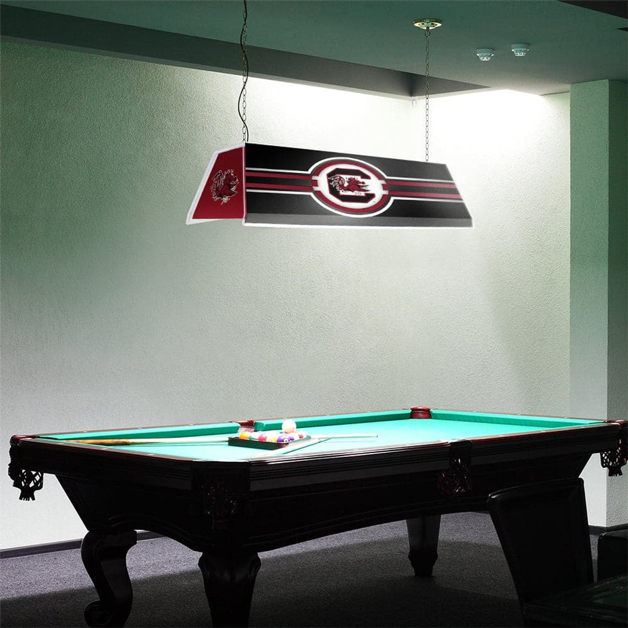 South, Carolina, Gamecocks,  Edge Glow, Billiard, Pool, Table, Light, The Fan Brand, NCSCGC-320-01A, NCSCGC-320-01B, 687747755037