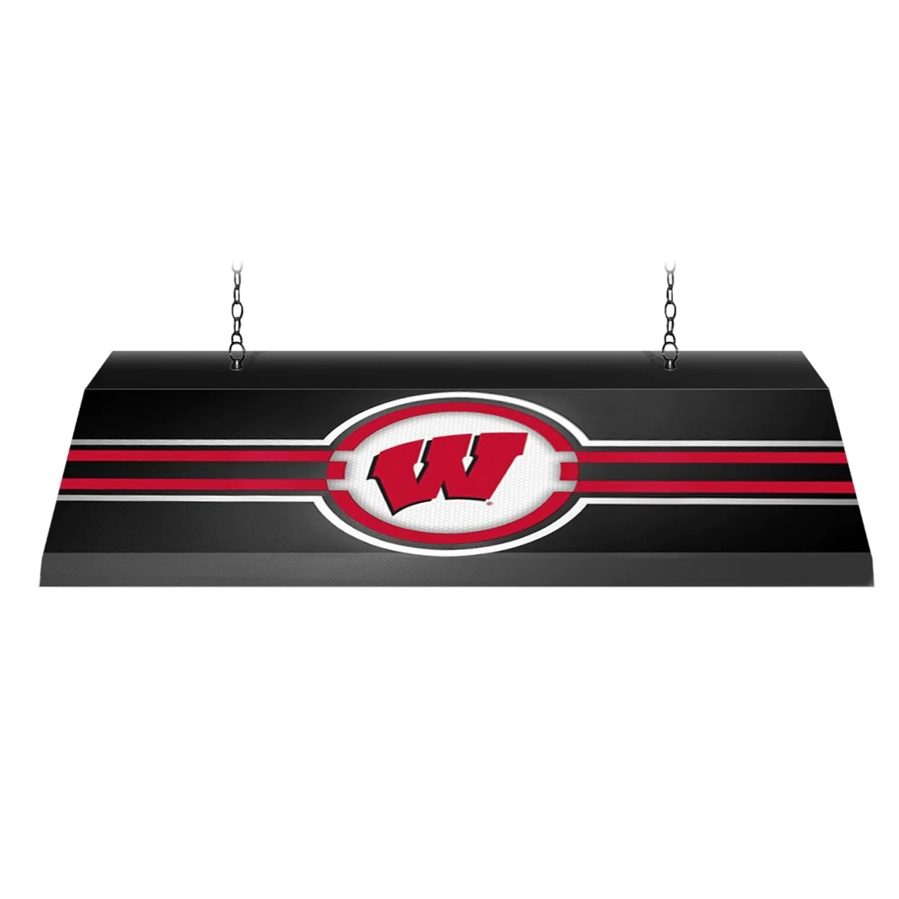 WI, Wisconsin, Badgers, Edge Glow, Black, Billiard, Pool, Table, Light, The Fan Brand, NCWISB-320-01A, NCWISB-320-01B, 687747753675