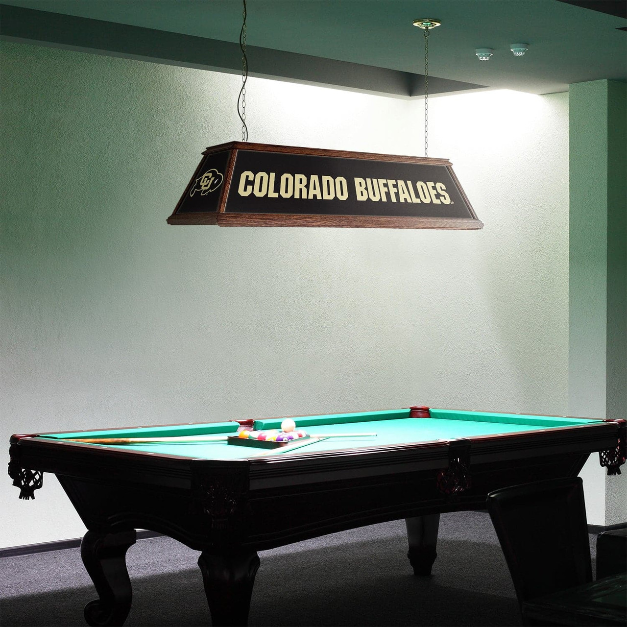 Colorado, Buffaloes, Premium, Wood, Billiard, Pool, Table, Light, Lamp, NCCOBF-330-01A, NCCOBF-330-01B, The Fan-Brand, 686082112444