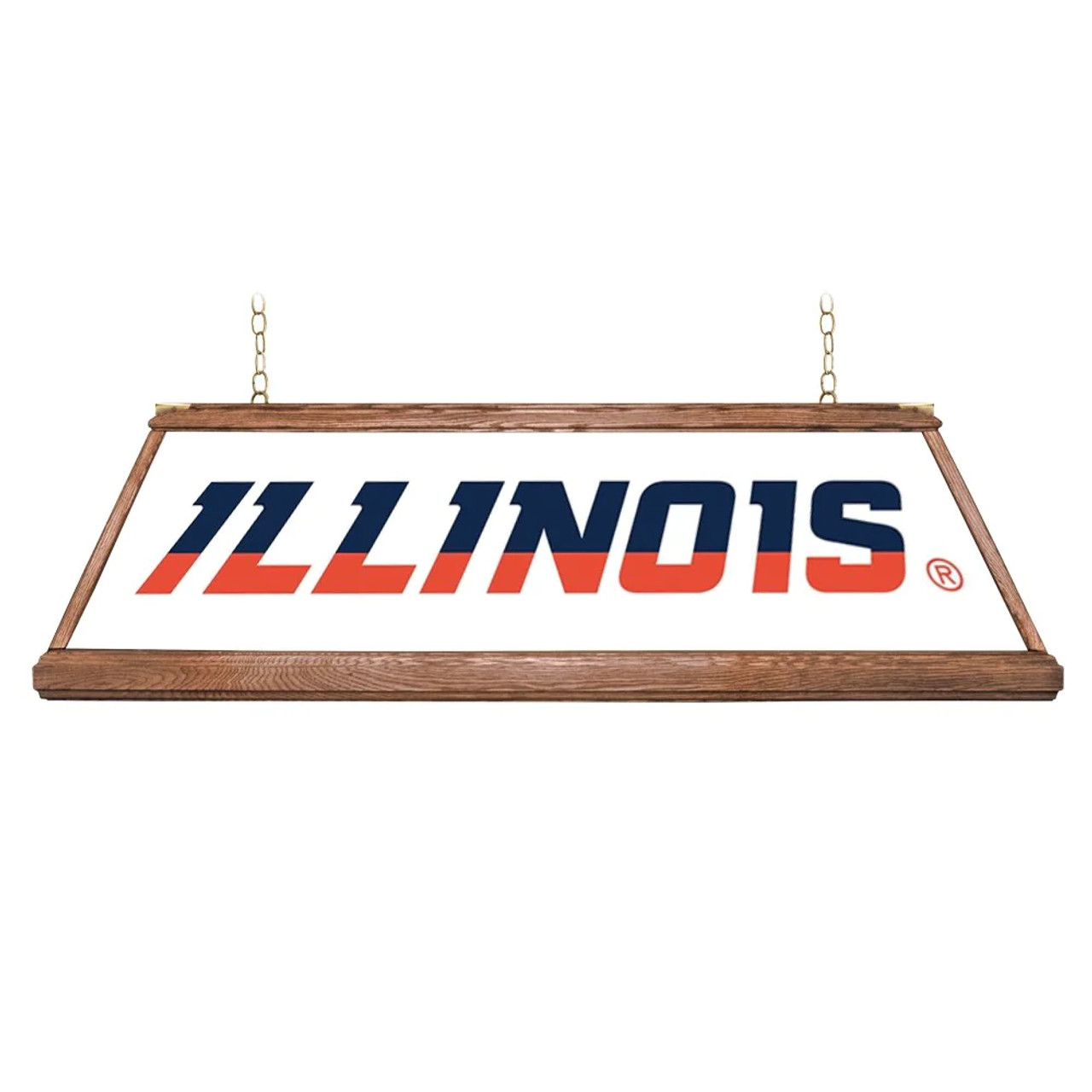 Illinois Fighting Illini: Premium Wood White Pool Table Light