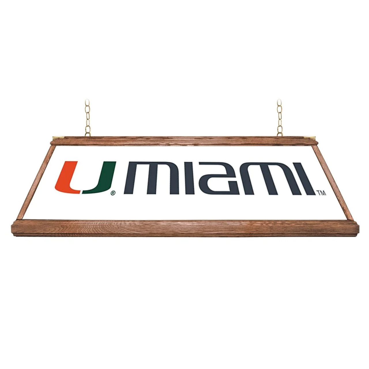 Miami Hurricanes: Premium Wood White Pool Table Light