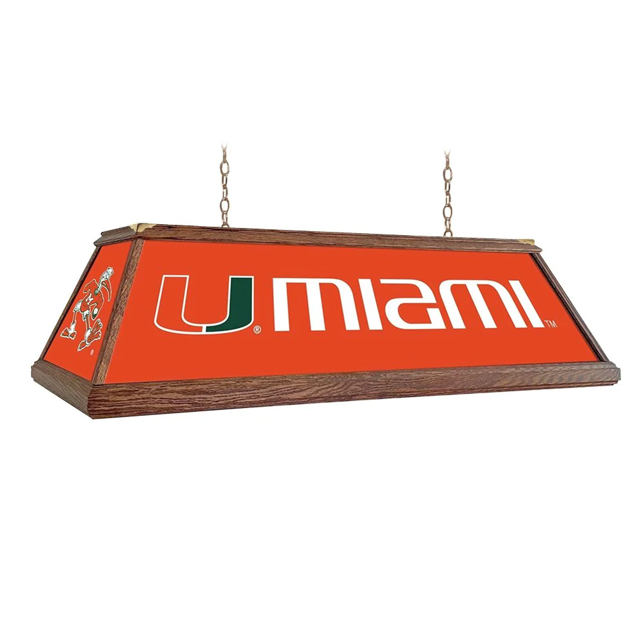 Miami, MIA, Canes, Hurricanes, Premium, Wood, Billiard, Pool, Table, Light, Lamp, NCMIAM-330-01A, NCMIAM-330-01B, NCMIAM-330-01C, The Fan-Brand, 687747758328