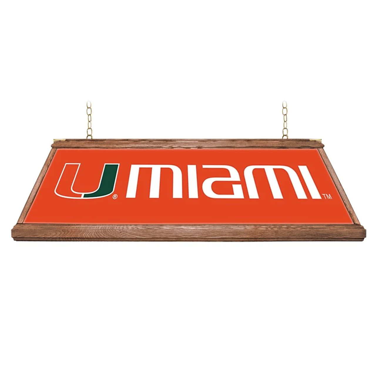 Miami Hurricanes: Premium Wood Pool Table Light