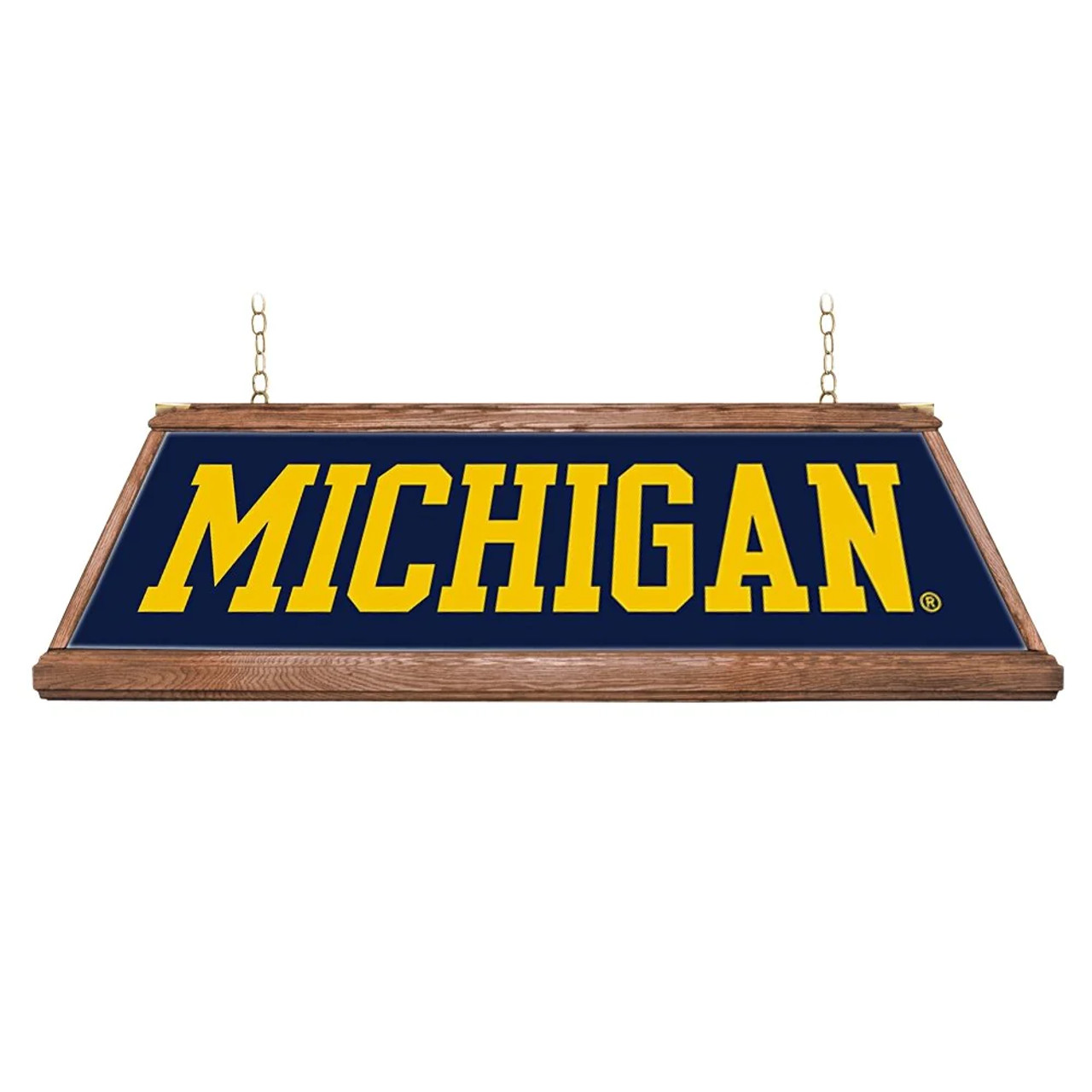 Michigan Wolverines: Premium Wood Navy Pool Table Light