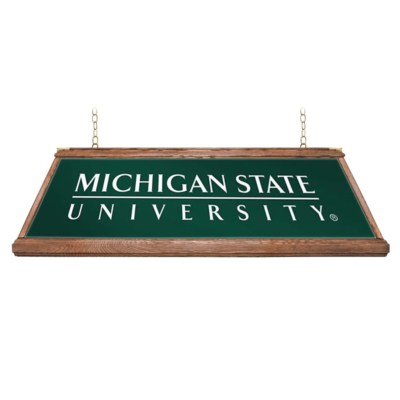 Michigan State Spartans: Premium Wood Pool Table Light