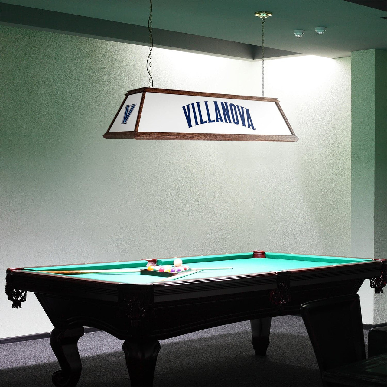 Villanova, Wildcats, Premium, Wood, Billiard, Pool, Table, Light, Lamp, NCNOVA-330-01A, NCNOVA-330-01B, The Fan-Brand, 688099400927