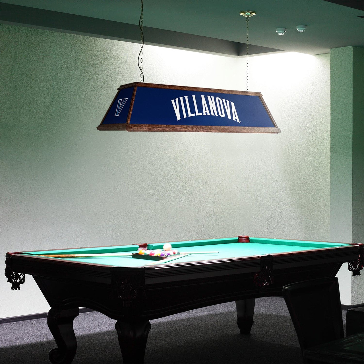 Villanova Wildcats: Premium Wood Blue Pool Table Light