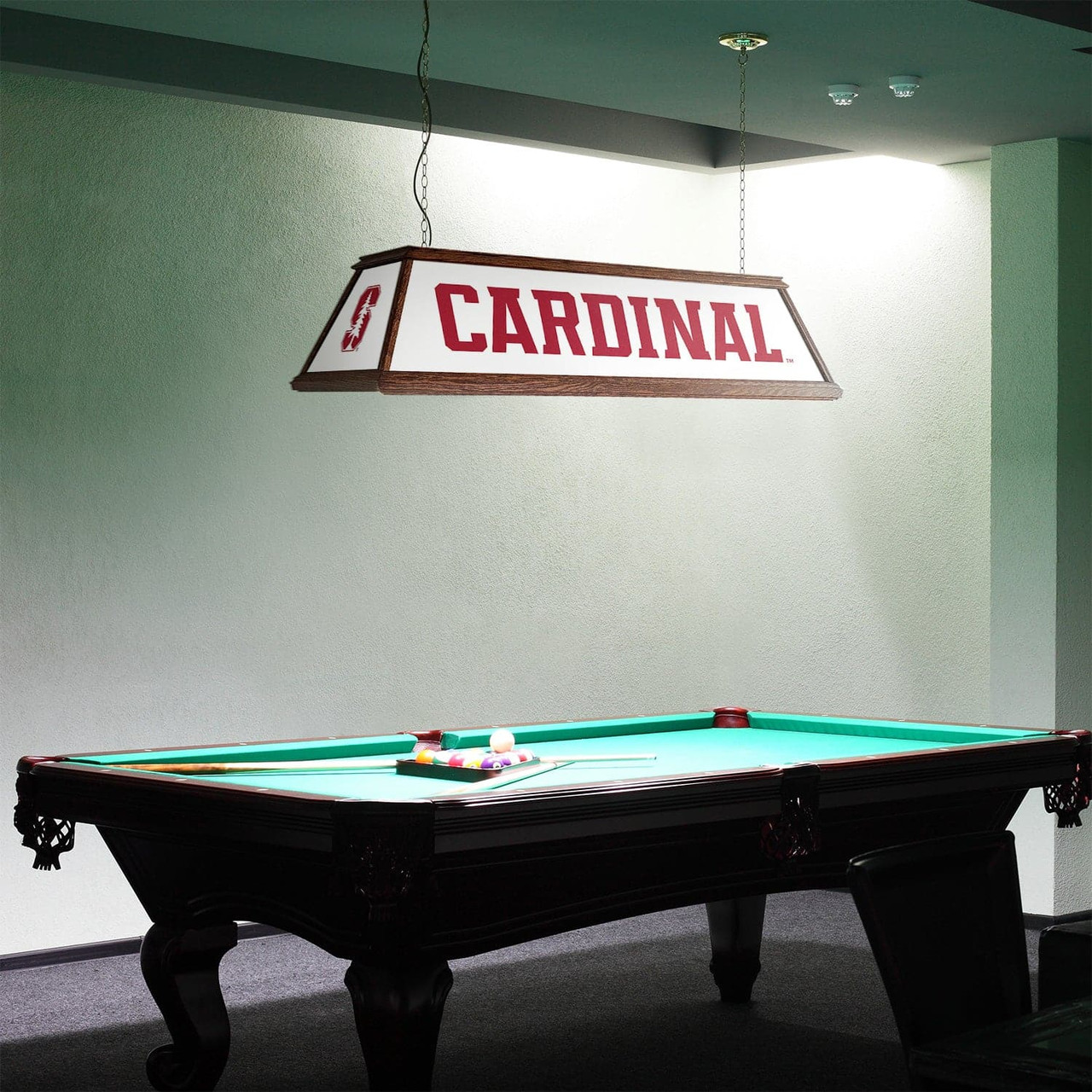 Stanford Cardinal: Premium Wood White Pool Table Light