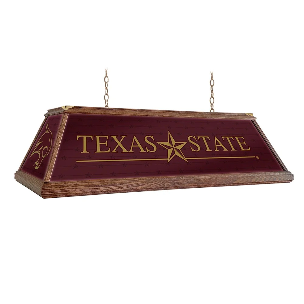 Texas, State, Bobcats, Premium, Wood, Billiard, Pool, Table, Light, Lamp, NCTXST-330-01, The Fan-Brand, 697842104241