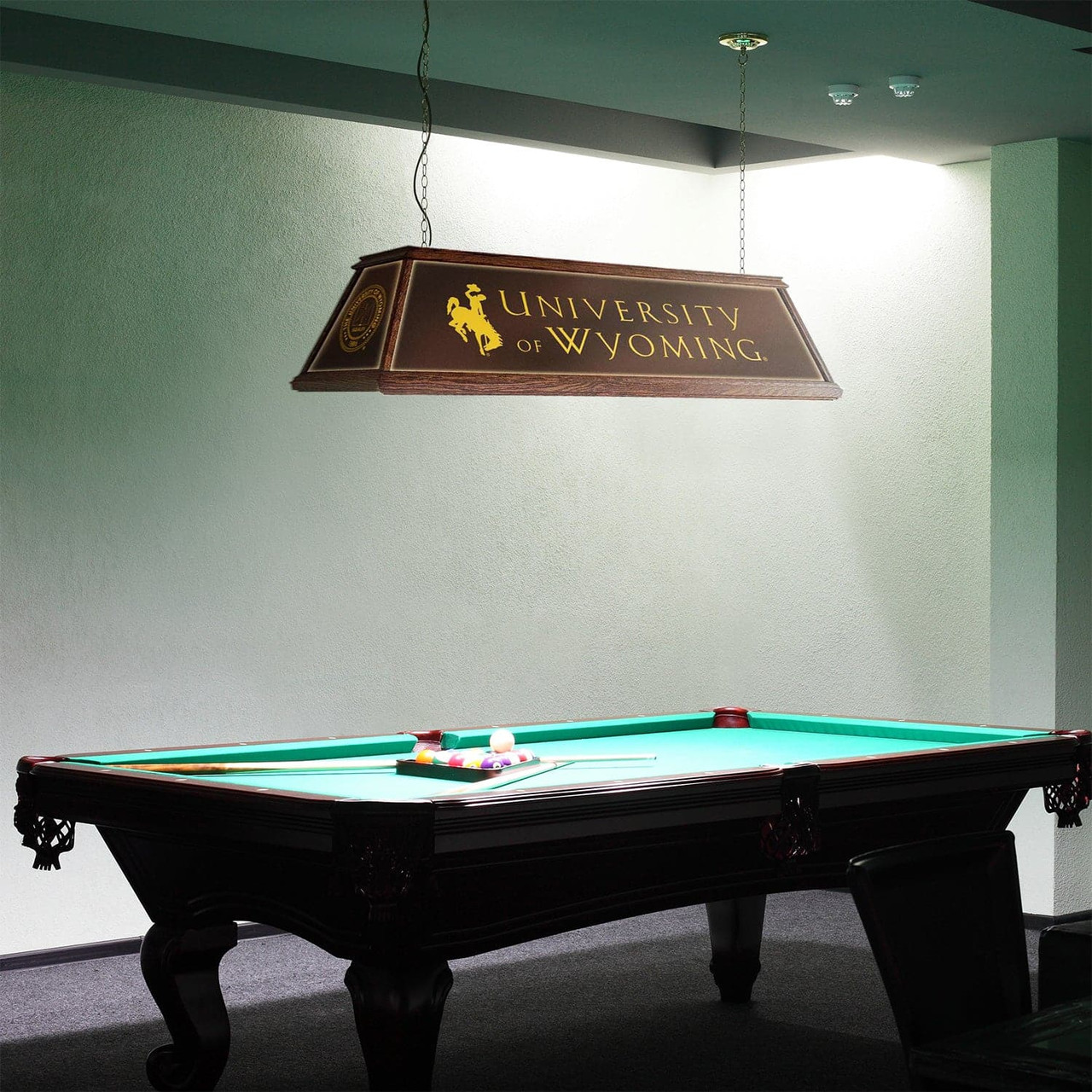Wyoming Cowboys: Premium Wood Pool Table Light