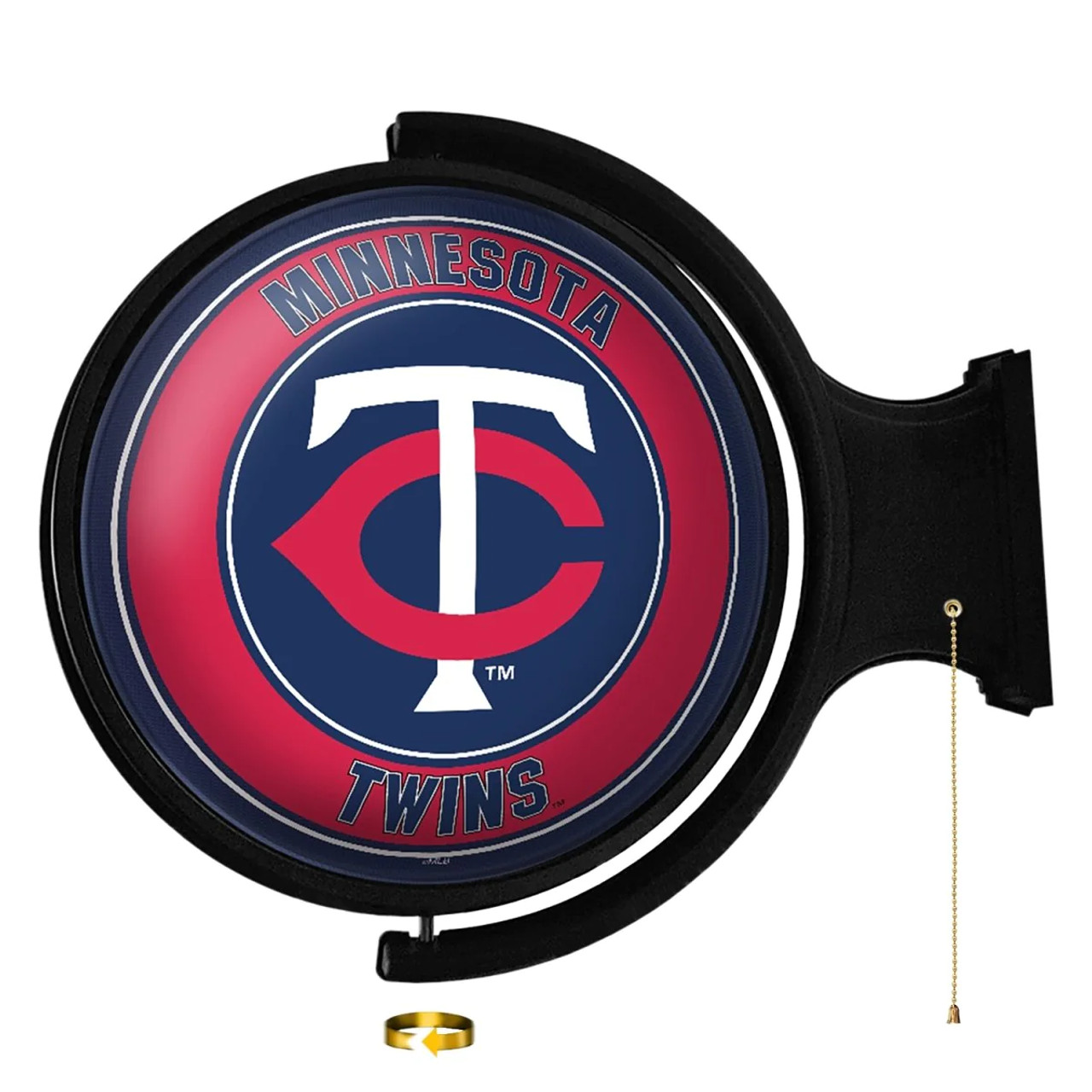 MBMINN-115-01, MIN, Minnesota, Twins,  Original, Round, Rotating, Lighted, Wall, Sign, The Fan-Brand, 704384952237, LED