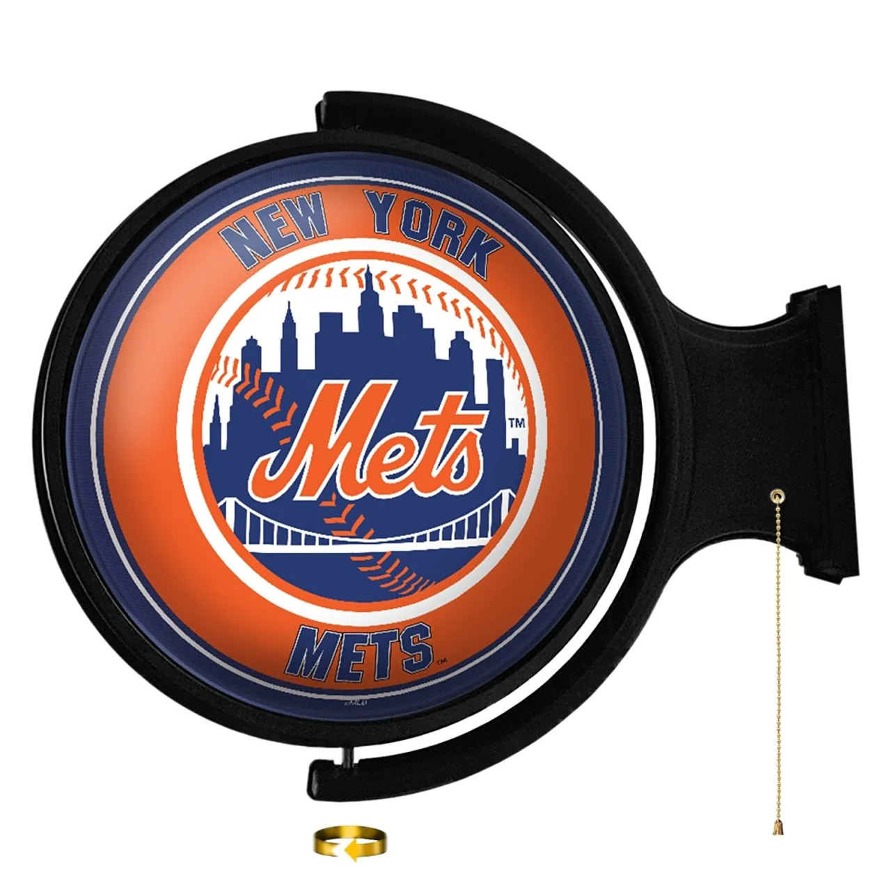 MBNYMT-115-01, NYM, NY, New York, Mets,  Original, Round, Rotating, Lighted, Wall, Sign, The Fan-Brand, 704384952213, LED