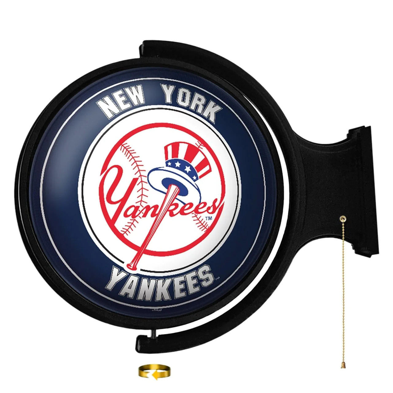 MBNYYS-115-01, New York, NY, NYY, Yanks, Yankees,  Original, Round, Rotating, Lighted, Wall, Sign, The Fan-Brand, 704384952459, LED