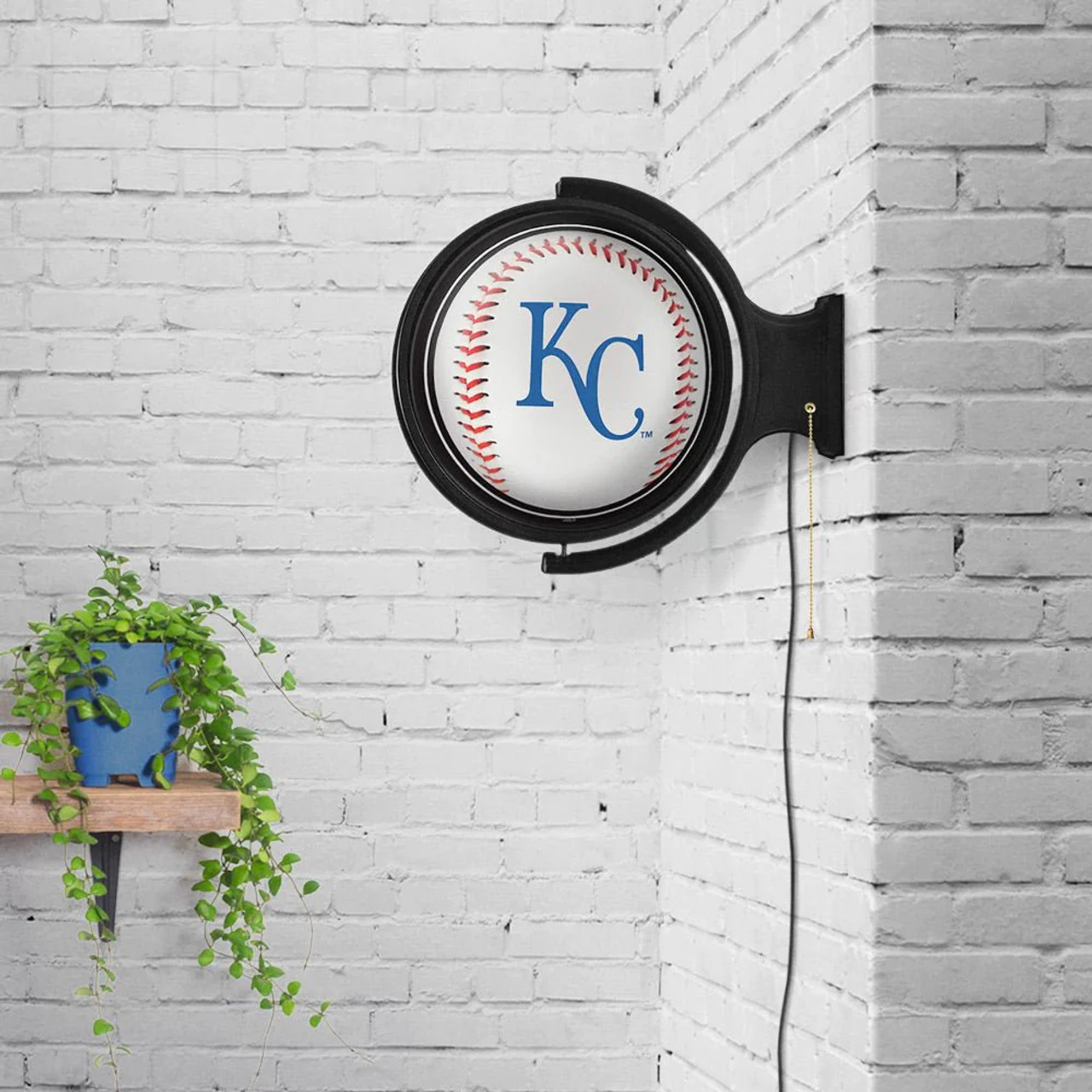 KCR, KC, Kansas City, Royals, KS, Baseball, Original, Round, Rotating, Lighted, Wall, Sign, MBKCTY-115-31, The Fan-Brand, MLB, 704384951117